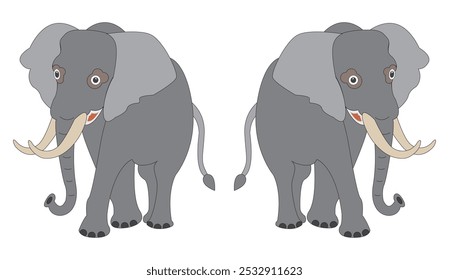 cartoon image of a gray elephant.  vector illustration.