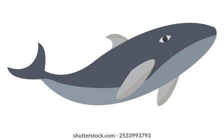 cartoon image of a grey whale. grey whale icon