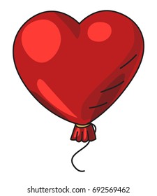 Cartoon image of Heart Balloon. An artistic freehand picture.