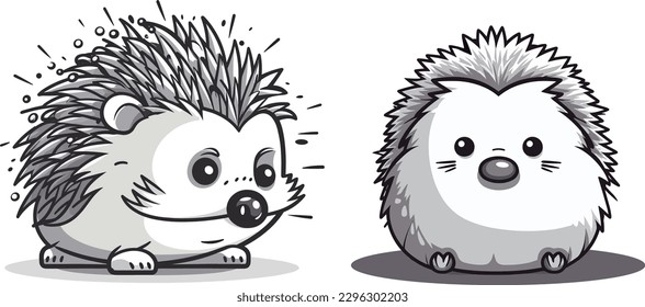 Cartoon image of a hedgehog, vector illustration