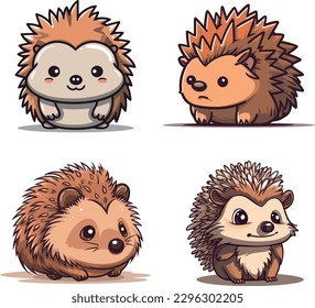 Cartoon image of a hedgehog, vector illustration