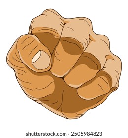 Cartoon image of human hand. Vector illustration in flat technique 