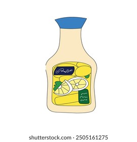 Cartoon image of a lemon juice bottle suitable for animation makers