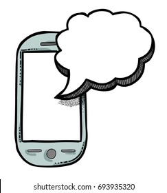 Cartoon image of Message Icon. Sms symbol. An artistic freehand picture.