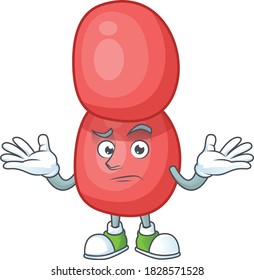 A cartoon image of neisseria gonorrhoeae in smirking face. Vector illustration