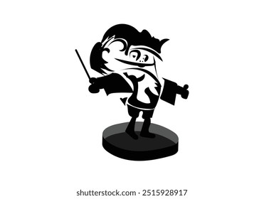 cartoon image of an orchestra conductor doodle design