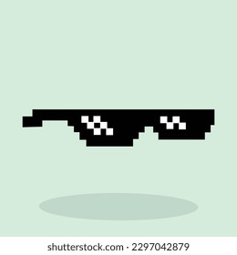 A cartoon image of a pair of sunglasses with the word black on it