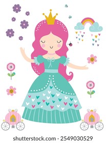 imagem de desenho animado de uma princesa menina