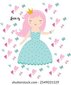 cartoon image of a princess girl