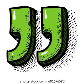 Cartoon image of Quote Icon. An artistic picture.