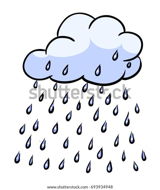 Cartoon Image Rain Cloud Rain Symbol Stock Vector (Royalty Free ...