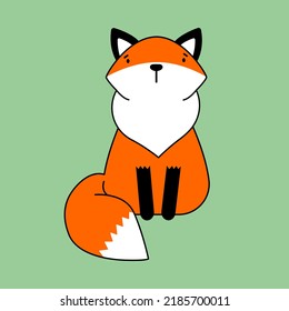 Cartoon image of a red fox. Vector illustration.