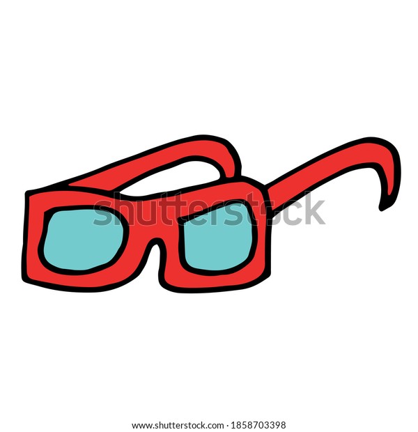 Cartoon Image Red Rimmed Glasses Stock Vector (Royalty Free) 1858703398 ...