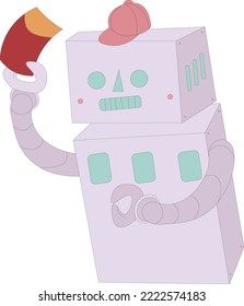 A cartoon image of a robot that looks very cute