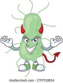 A cartoon image of salmonella as a devil character. Vector illustration