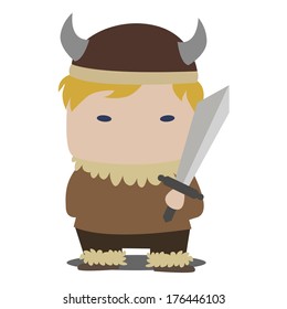 cartoon image of a scandinavian viking vector