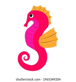 cartoon image of a seahorse. vector isolated on a white background