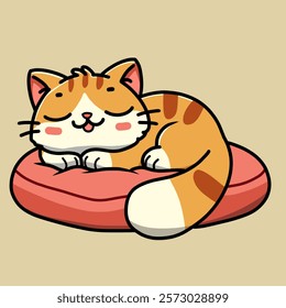 cartoon image of a sleeping cat, vector illustration design.