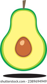 cartoon image of a split avocado