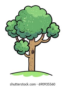 Cartoon image of Tree Icon. Tree symbol. An artistic freehand picture.
