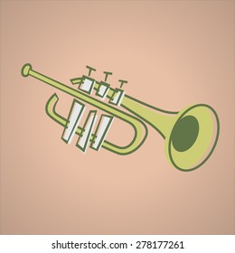 Cartoon image of Trumpet. Vector Illustration - Part of the Series