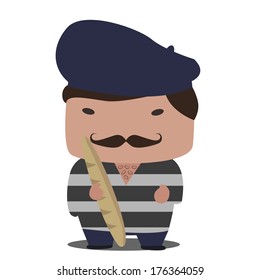 Cartoon image of a typical french person