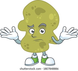 A cartoon image of verrucomicrobia in smirking face. Vector illustration