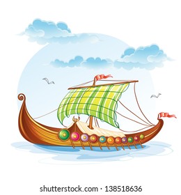 Cartoon image of the Viking merchant ships S.VI