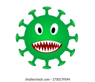 Cartoon image of a virus.Vector Illustration isolated On White Background
