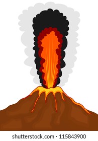 Cartoon image of a volcano. eps10