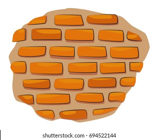 Cartoon image of Wall. Brick wall symbol. An artistic freehand picture.
