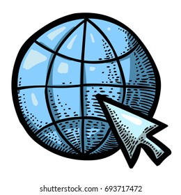 Cartoon image of Web design Icon. An artistic freehand picture.