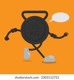 A cartoon image of a weight dumbbell with the number 25 kg on it.