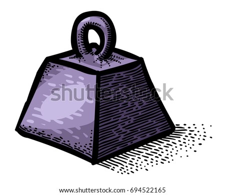 Cartoon image of Weight Icon. An artistic freehand picture.