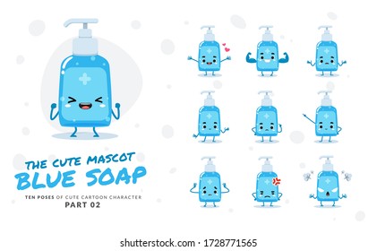 cartoon images of Blue Soap. Second set. Vector Illustration