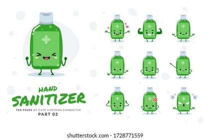 cartoon images of Green Soap. Second set. Vector Illustration