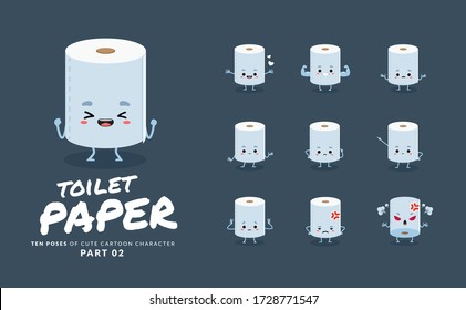 cartoon images of Toilet Paper. Second set. Vector Illustration