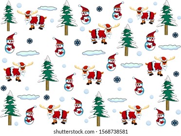 
Cartoon images for use in Christmas season.