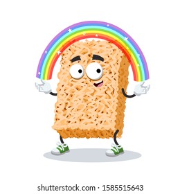 cartoon imagination ramen instant noodles character mascot smiling on white background
