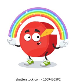 cartoon imagination red head of cheese character mascot smiling on white background