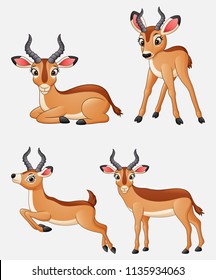 Cartoon Impala Collection Set Stock Vector (Royalty Free) 1135934063