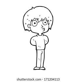 Cartoon-beeindruckter Junge