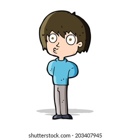 niño impresionado por la caricatura