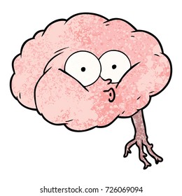 caricatura de cerebro impresionado