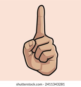 cartoon index finger pointing up vector