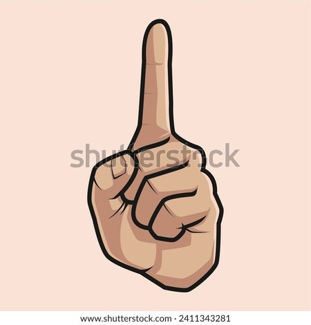 cartoon index finger pointing up vector