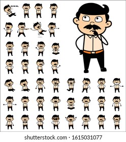 Cartoon Indian Man Character Poses - Set of Concepts Vector illustrations