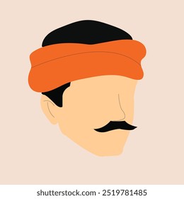 Cartoon indian man face vector illustration