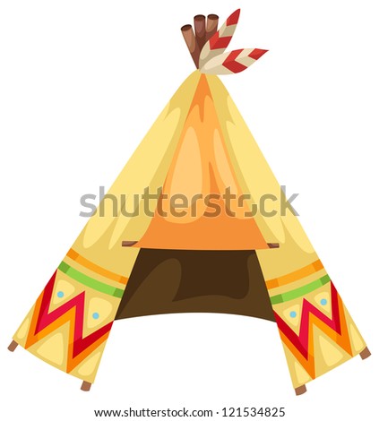 cartoon indians tepee vector