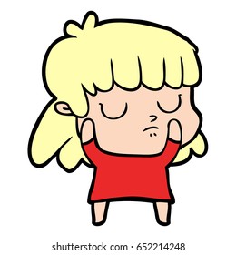 cartoon indifferent woman